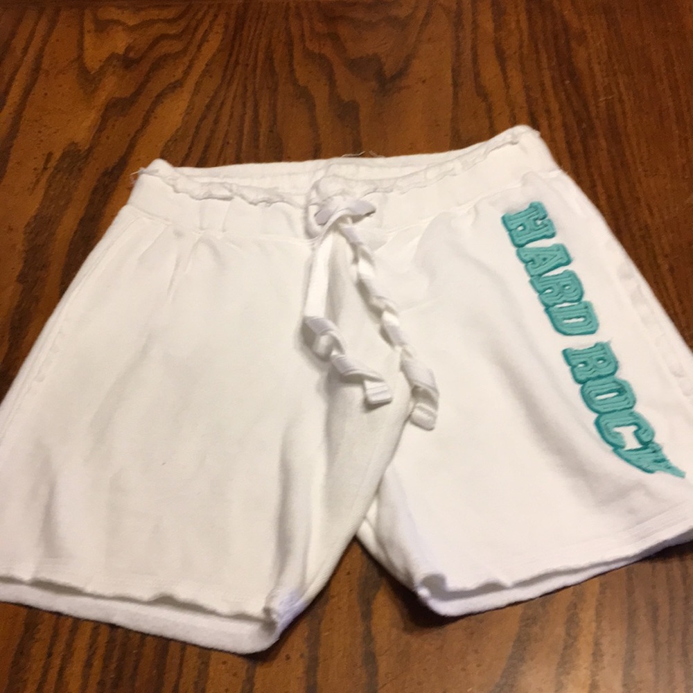Hard Rock Cafe white drawstring shorts Sz XS